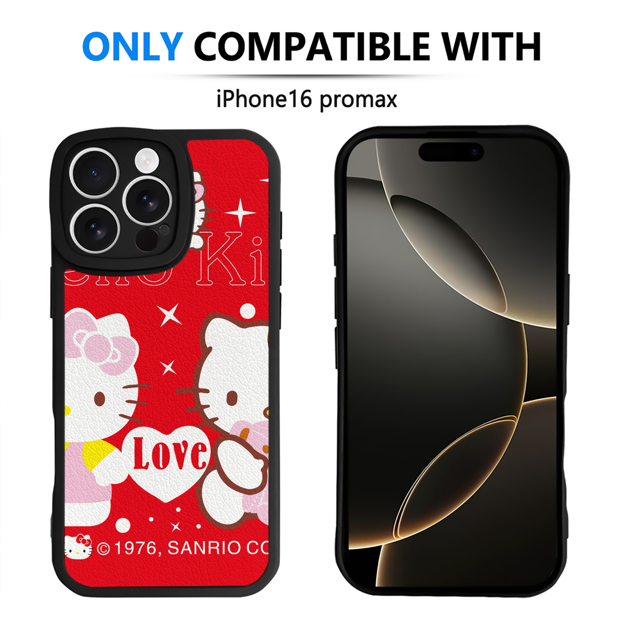 （画像用） Hello Kitty ハローキティ 【iPhone 16シリーズ対応】シリコンスマホケース（レザー調） 材質：シリコン